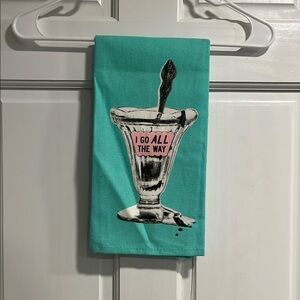 BlueQ I Go All The Way Milkshake Dish Towel NWOT